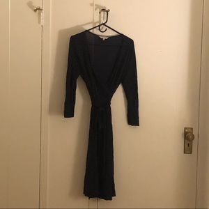 Purple and black leopard print wrap dress